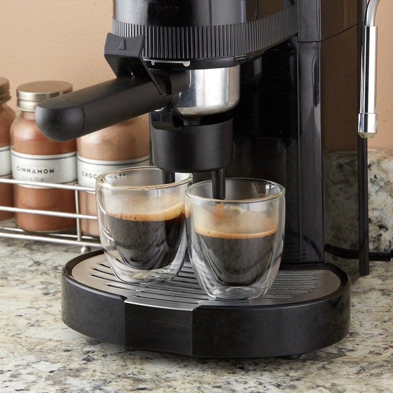Evaryl Glass Espresso Cups Set of 4 - Double Walled Espresso Cup 2.7 OZ - Wide Italian Style Clear Doppio Espresso Cup - Double Espresso Cups - Espresso Accessories Small Double Wall Expresso Coffee Cup - Image 3